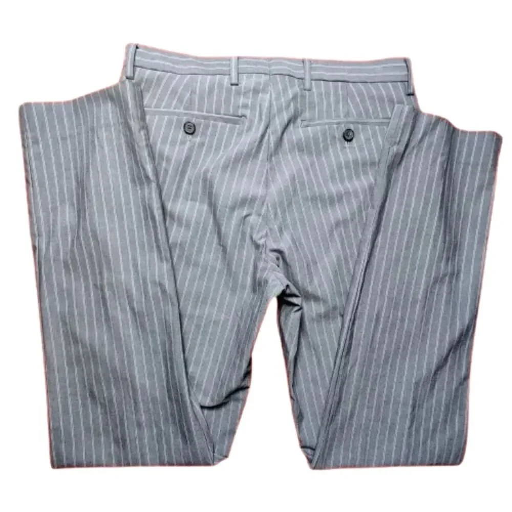 Banana Republic Slim Fit Gray Pinstripe Dress Pants Mens 31x32 Stretch